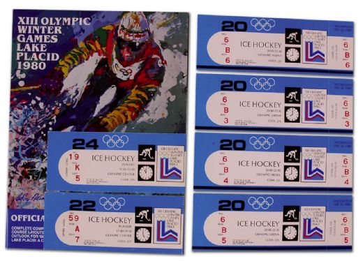 1980 U.S. Olympic Team Memorabilia Collection of Tickets,  Programs & Pucks