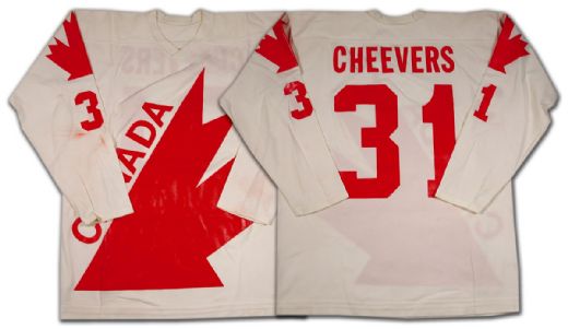 1976 Canada Cup Pre-Tournament Gerry Cheevers Team Canada Game  Jersey