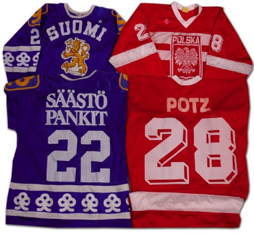 European Game Worn Jersey Collection of 5