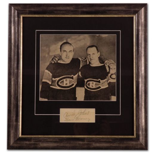 Howie Morenz & Aurele Joliat Framed Autograph Display (18” x 19”)