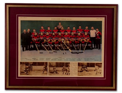 1938-39 Montreal Canadiens Framed La Presse Team Photo (22” x 28”)