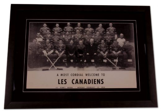 Rare 1949-50 Montreal Canadiens Framed Broadside (16 1/2” x 23”)