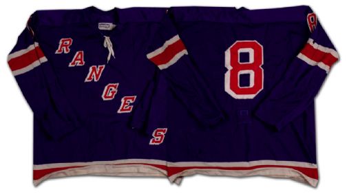 Steve Vickers Circa 1973 New York Rangers Game Worn Jersey