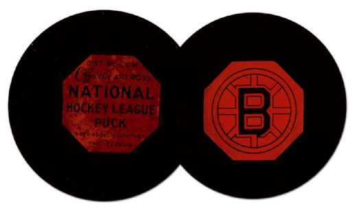 1960’s Boston Bruins Art Ross Tyer Game Puck