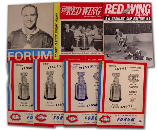 1960’s Maple Leafs Playoff Program Collection of 7 Including 3  Finals