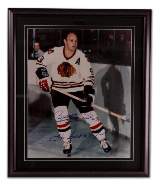 Bobby Hull Autographed Framed Photo Display (22” x 26”)