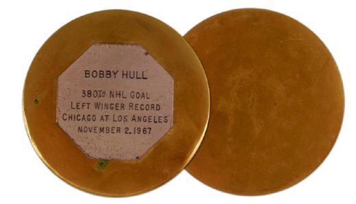  Bobby Hull’s 1967-68 Record-Breaking 380th NHL Goal Puck