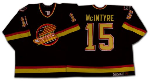 1993-94 Vancouver Canucks John McIntyre Game Worn Jersey