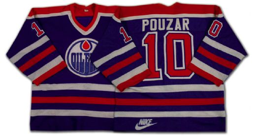 1983-84 Jaroslav Pouzar Edmonton Oilers Stanley Cup Finals Game  Worn Nike Jersey