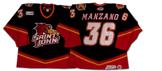 2002-03 AHL St. John Flames Ian Manzano Game Worn Jersey