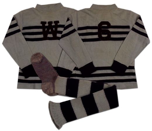 Circa 1930’s Westport, Ontario Blue-Striped Wool Jersey and Socks