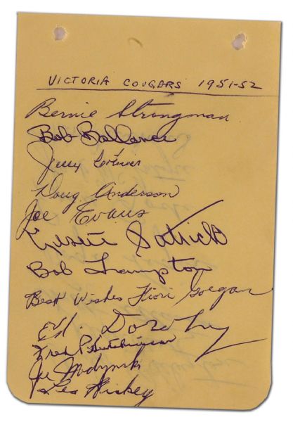 Vintage Autograph Book Signed by Lester Patrick, Bullet Joe  Simpson +++