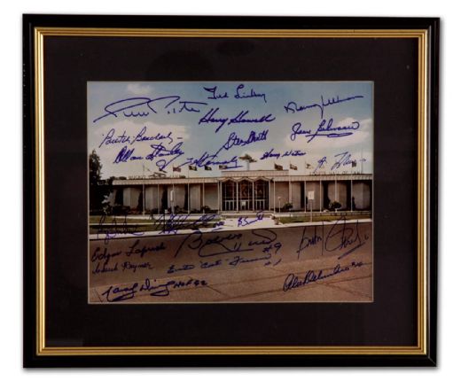 Photo of the Original Hall of Fame Autographed by 21 Hall-of-Famers