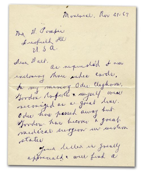 1967 Harry Hyland Handwritten Letter