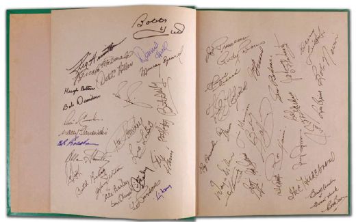 Scrapbook Autographed by 100+ Including 10 Deceased Hall-of-Famers