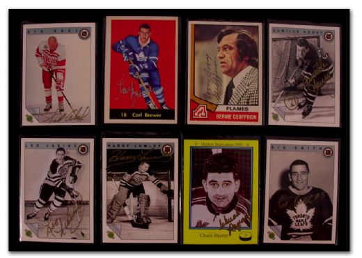 Autographed Hockey Card Collection of 35 Deceased Players