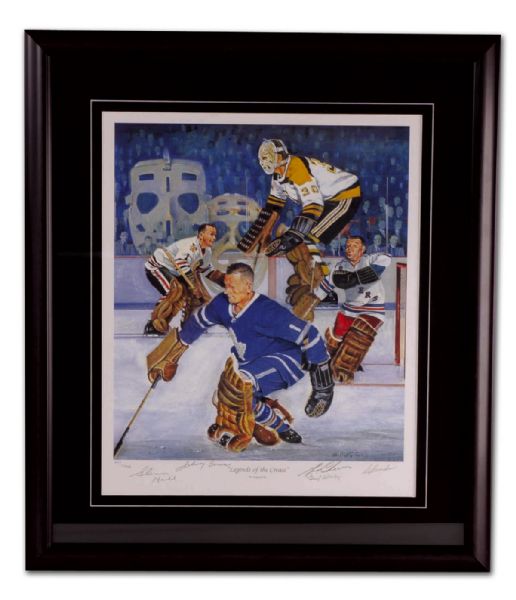 Limited Edition Lithograph Autographed by Bower, Hall, Worsley &  Cheevers (22” x 26”)