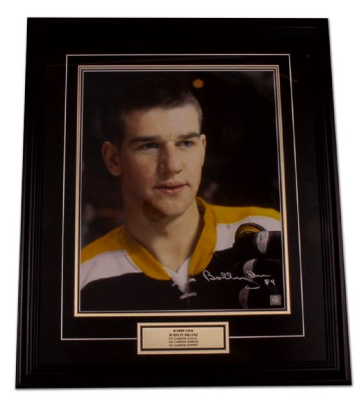 Bobby Orr Autographed 1960’s Framed Photo Display (26” x 30”)