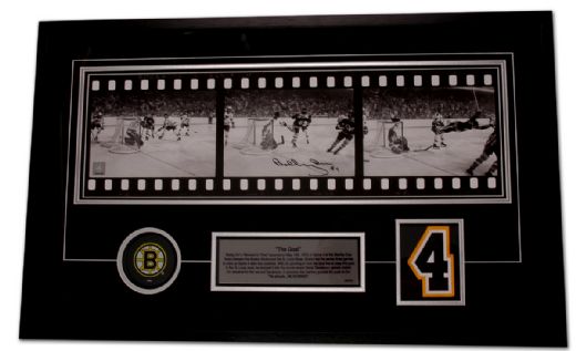 Bobby Orr Autographed Framed Filmstrip of “The Goal” (19” x 31”)