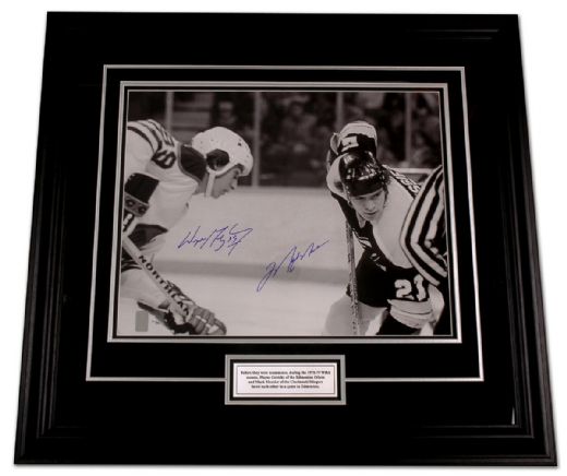 Wayne Gretzky & Mark Messier Autographed WHA Photo Display (29” x 31”)