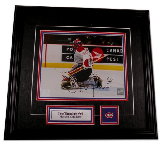 Jose Theodore Montreal Canadiens Autographed Framed Photo