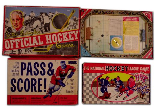 Vintage Hockey Board Game Collection of 3