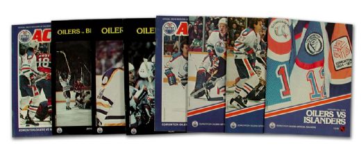 Collection of 40 1980’s Edmonton Oilers Programs with Gretzky in  the Line Up