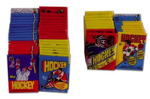 1970’s & 1980’s Topps & O-Pee-Chee Unopened Wax Pack Collection  of 54