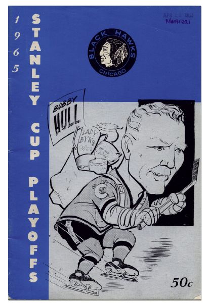 1965 Canadiens at Black Hawks Stanley Cup Finals Game 6 Program