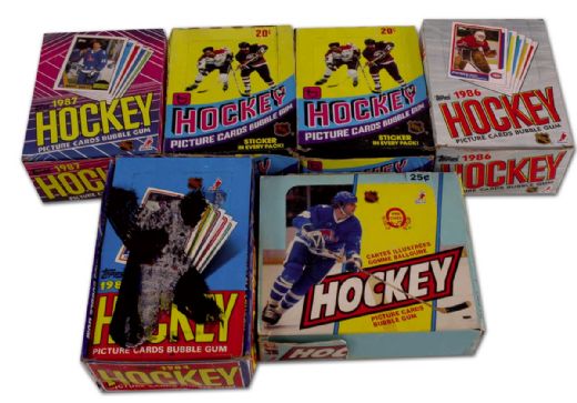 1970s & 1980s Topps & O-Pee-Chee Unopened Wax Box Collection  of 5+