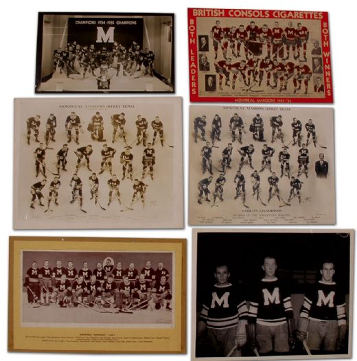 Montreal Maroons Photograph Collection of 6 Including 5 Team Photos