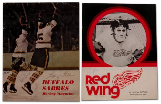 Two 1972-73 Programs Autographed by Tim Horton