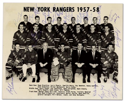 1957-58 New York Rangers Team Signed Team Photo