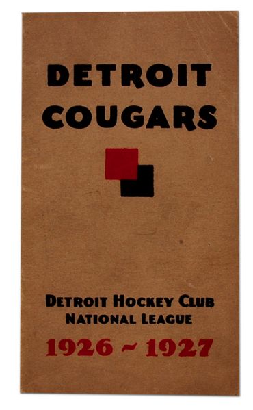 Rare 1926-27 Detroit Cougars First Year Guide/Yearbook