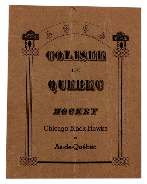 1948-49 Chicago Black Hawks Team Signed Program with Doug Bentley