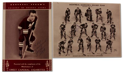 Montreal Maroons Jimmy Ward Autographed Collection Including  Handwritten Letter