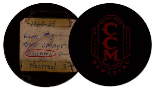 1964-65 Bobby Orr Oshawa Generals Game Used Point Puck