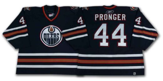 Chris Pronger’s 2005-06 Edmonton Oilers Blue Playoffs Game Worn Jersey