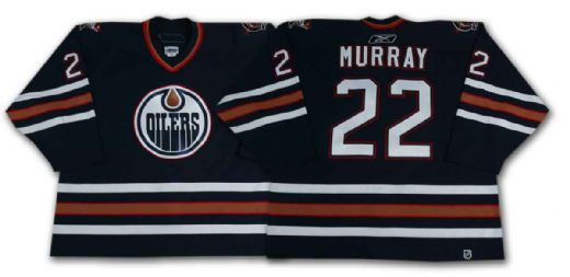 Rem Murray’s 2005-06 Edmonton Oilers Blue Playoffs Game Worn Jersey