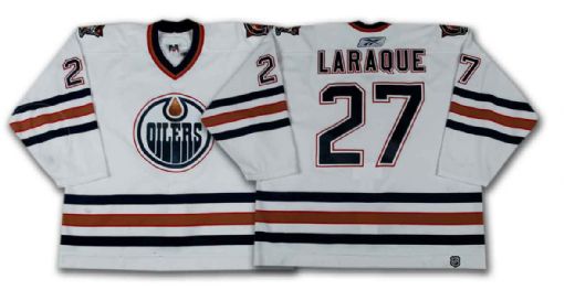 Georges Laraque’s 2005-06 Edmonton Oilers White Playoffs Game Worn Jersey