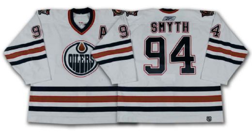 Ryan Smyth’s 2005-06 Edmonton Oilers White Playoffs Game Worn Jersey – Photo Matched