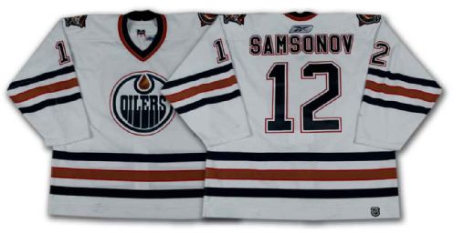 Sergei Samsonov’s 2005-06 Edmonton Oilers White Playoffs Game Worn Jersey – Photo Matched!