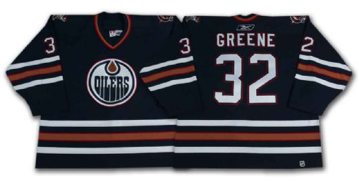 Matt Greene’s 2005-06 Edmonton Oilers White Game Worn Jersey