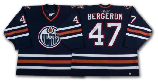 Marc-Andre Bergeron’s 2005-06 Edmonton Oilers Blue Game Worn Jersey