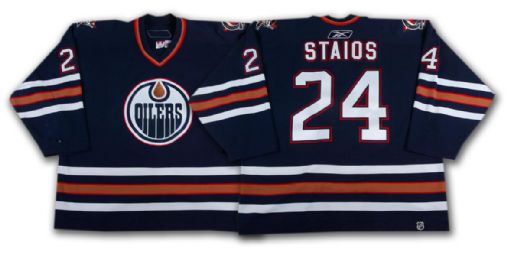 Steve Staios’ 2005-06 Edmonton Oilers Blue Game Worn Jersey