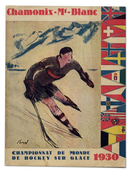 1930 World Ice Hockey Championships Program from Chamonix, France