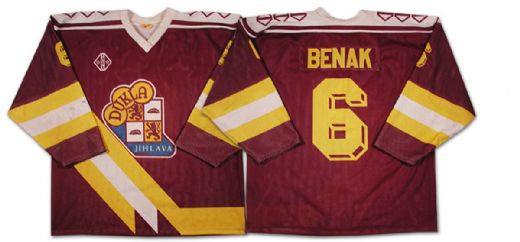 Jaroslav Benak Dukla Jihlava Game Worn Jersey