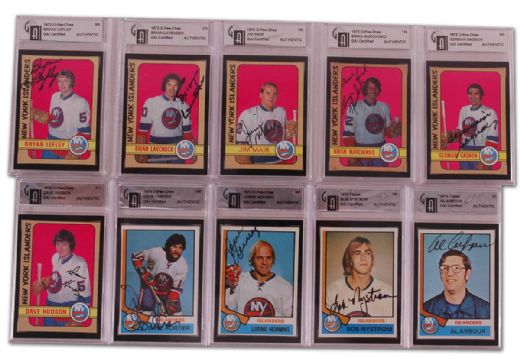 1970’s New York Islanders Certified Autographed Card Collection of 19