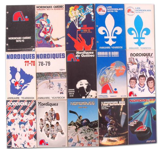 Quebec Nordiques Complete 23-Year Media Guide Collection