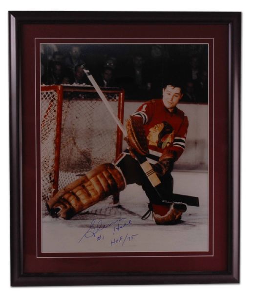 Glenn Hall Autographed Framed Photo Display (22” x 26”)